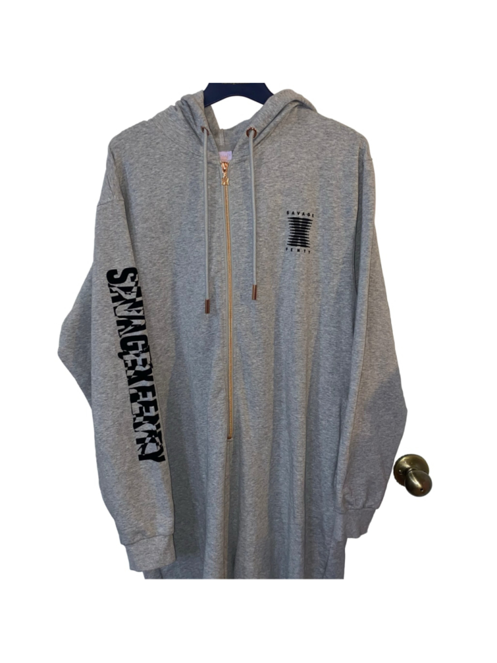 Women's Savage X Fenty Onesie Grey Jumpsuit Size L - Picture 2 of 7